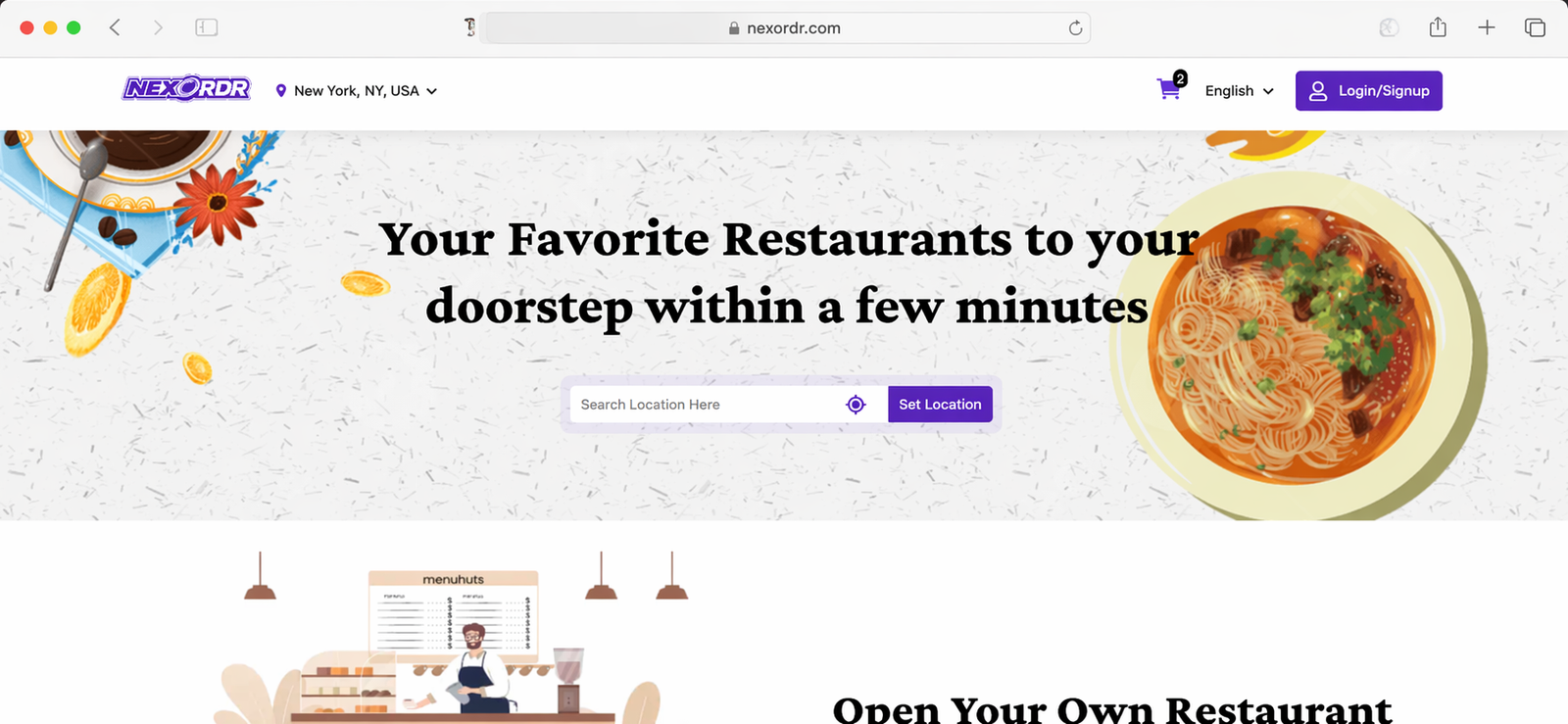 ordering website