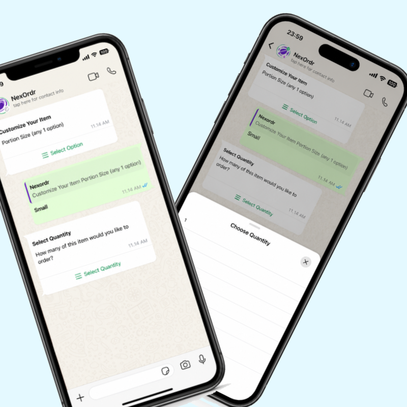 NexOrdr WhatsApp AI assistant automatically taking restaurant orders, answering customer questions, and providing instant support through WhatsApp.