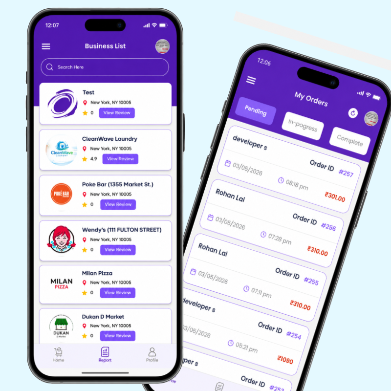 NexOrdr Order Manager dashboard showing incoming orders, order status updates, customer details, and real-time order processing.
